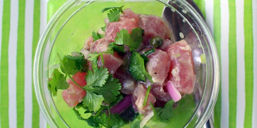 Caribbean Tuna Ceviche with Avocado and Cilantro