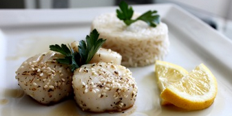 Samurai Scallops with Sesame