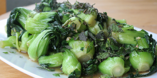 Pan-fried bok choy