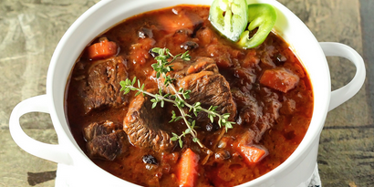 Beef Stew with Tomatoes and Peppers