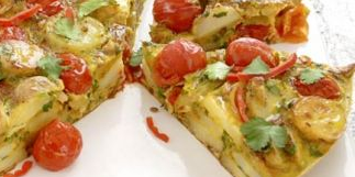 Spiced Tortilla with Eggs, Potato and Tomatoes