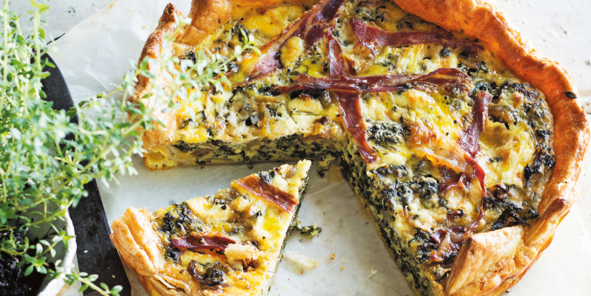 Kale, Prosciutto & Blue Cheese Tart