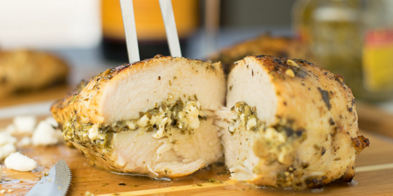 Feta and Pesto Stuffed Chicken