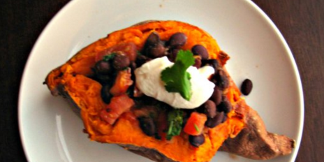 Sweet Potato with Warm Black Bean Salad