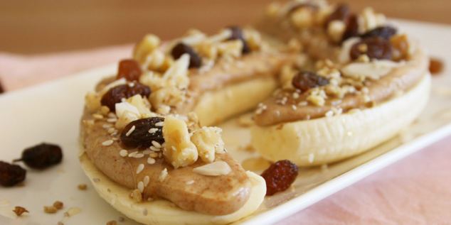 Almond Butter and Banana Open Sandwich