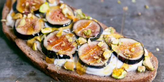 Honey-Lemon Ricotta Toast with Figs & Pistachios