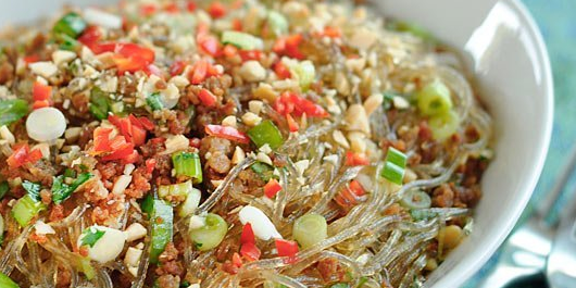 Spicy Glass Noodles with Crispy Pork