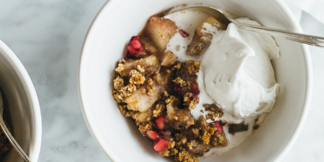 Pear, Pomegranate & Maple Crumble