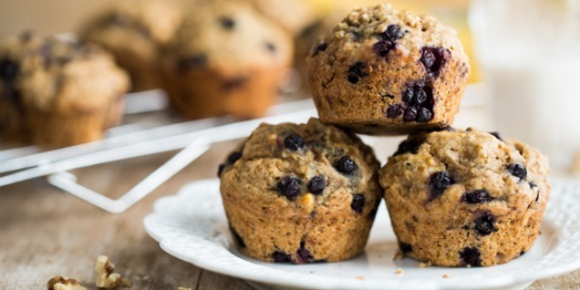 Blueberry Banana Spelt Muffins