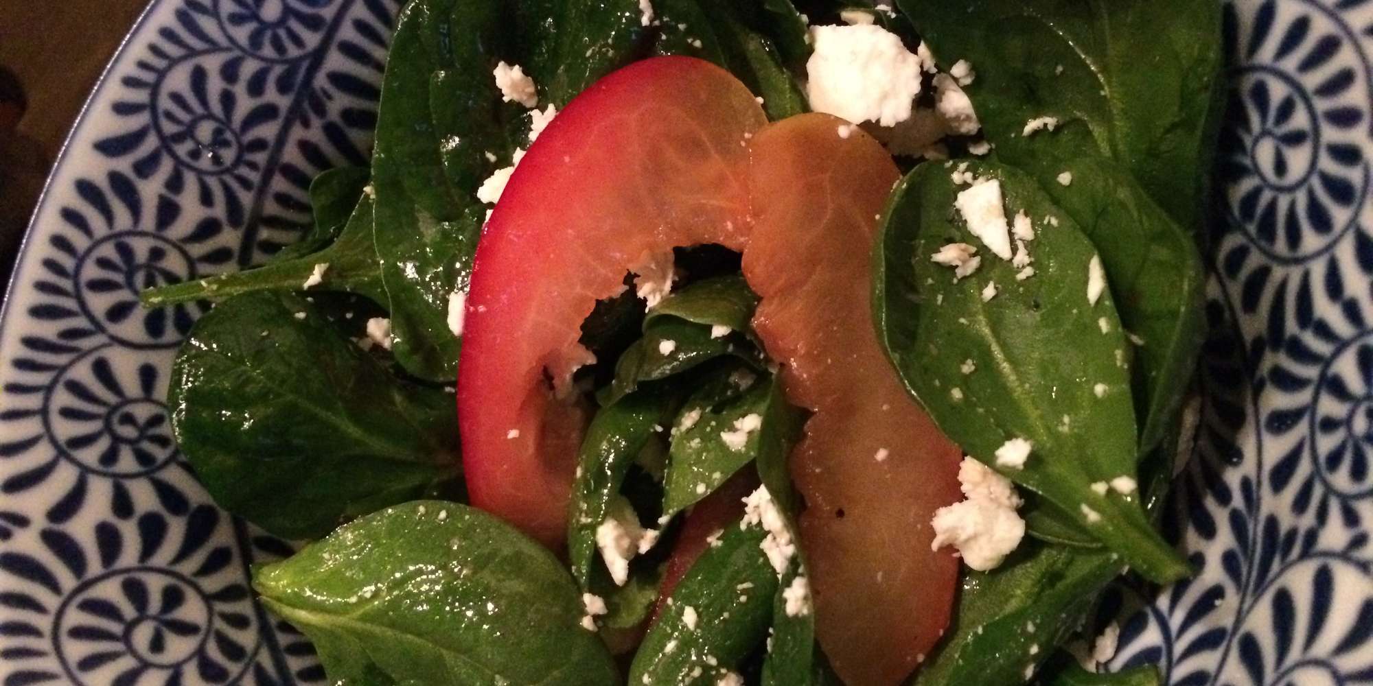 Red Plum Spinach Salad