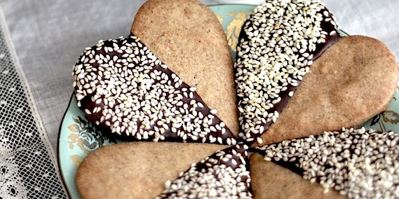 Buckwheat Shortbread Hearts