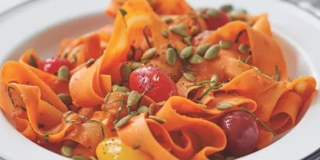 Warm Carrot Fettuccine Salad