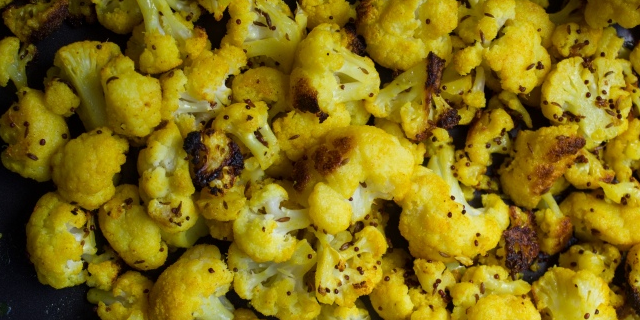 Roasted Curried Cauliflower