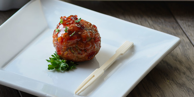 Baked Turkey Meatballs % Spicy Brown Sugar Glaze