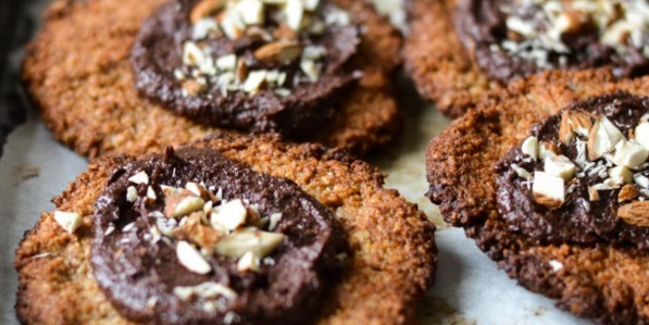 Almond Cookies with Chocolate Frosting