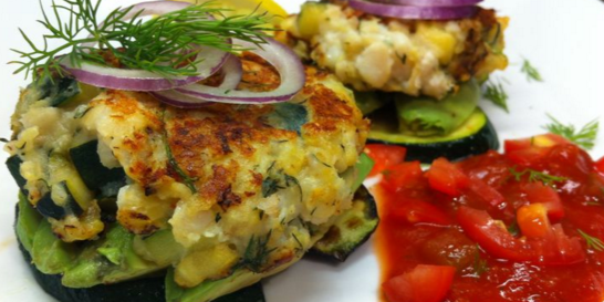 Avocado Zucchini Cod Burger