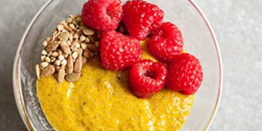 Turmeric Chia Pudding, Buckwheat-Raspberry Parfiat