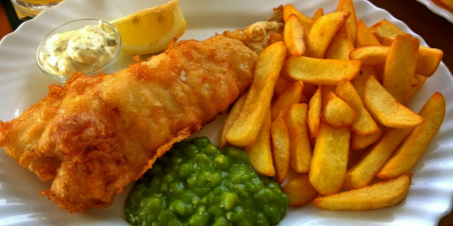 Fish & Chips with Minty Mushy Peas