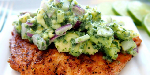 Grilled Salmon with Avocado Salsa