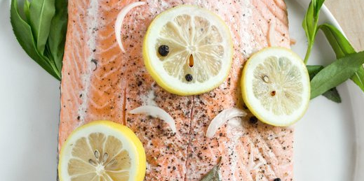 Slow Cooker Poached Salmon with Lemon & Herbs