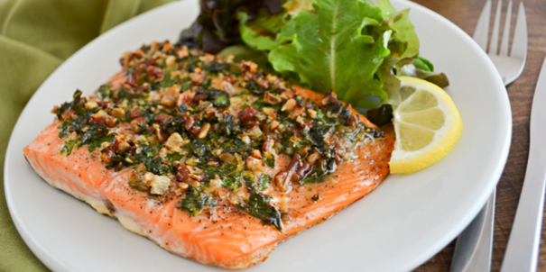 Pecan Lime Baked Salmon