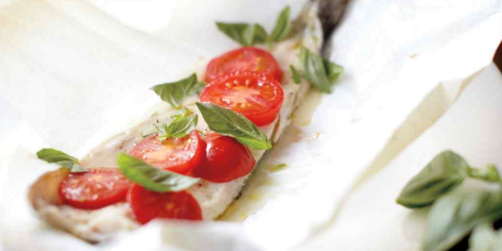 Trout, Tomatoes & Basil in Parchment