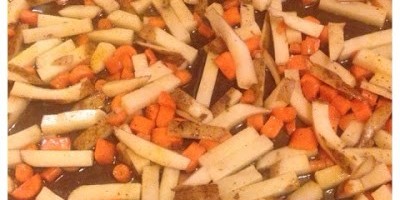 Baked String Potatoes & Carrots