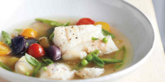 Poached Cod in Tomato Broth