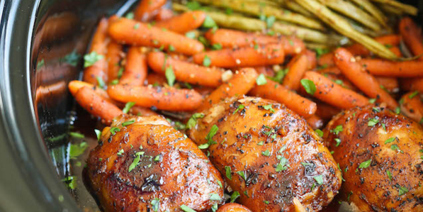 Slow Cooker Honey Garlic Chicken & Veggies