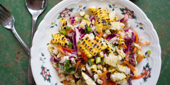 Summer Slaw with Corn & Honey-Lime Dressing