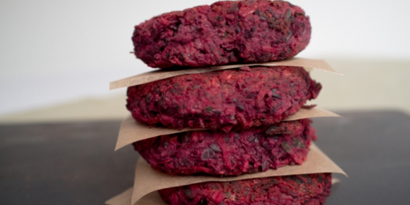 Red Velvet Veggie Burgers (V, GF, DF, & NS)