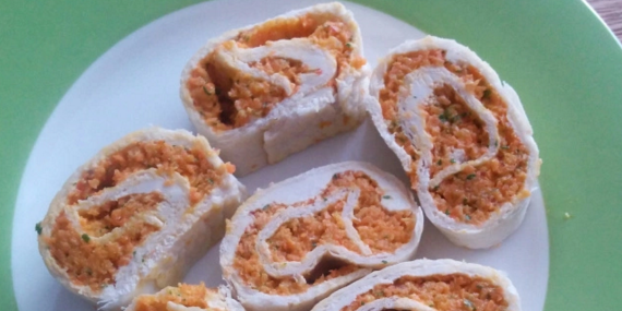 Smoked Carrot Lox & Cream Cheese Pinwheels