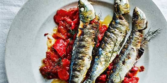 Grilled Sardines with Tomato-Fennel Marinade