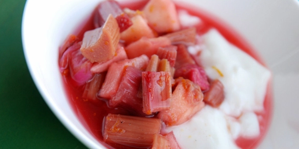 Baked Rhubarb & Apples with Cardamom, Orange Zest