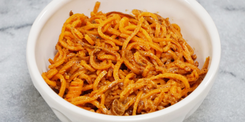 Sweet Potato Noodles & Honey Almond Butter Sauce