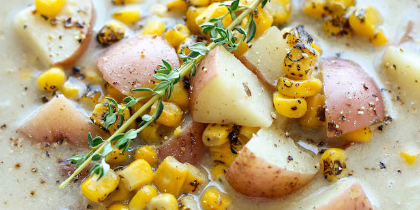 Freezer to Slow Cooker Potato & Corn Chowder