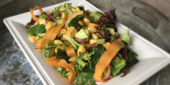 Greens Salad & Banana-Curry Vinaigrette