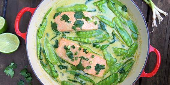 Green Curry Braised Salmon