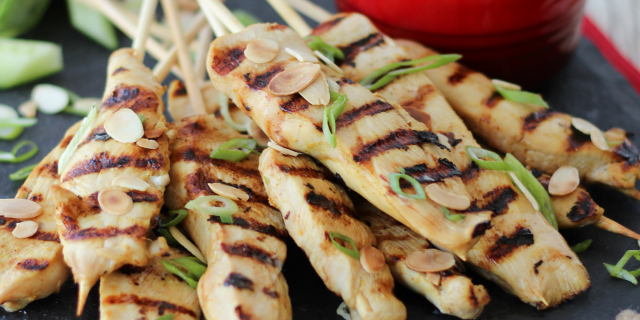 Gluten Free Chicken Satay with Thai Almond Sauce