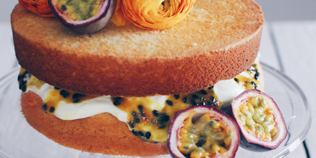 Yogurt Cake with Passion Fruit Jam