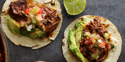 Freezer to Slow Cooker Shredded Beef Tacos