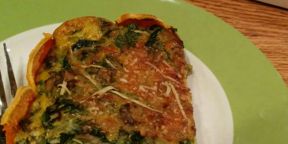 Sweet Potato Crusted Quiche with Mushroom & Onion
