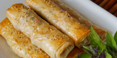 Chicken Vegetable Phyllo Rolls