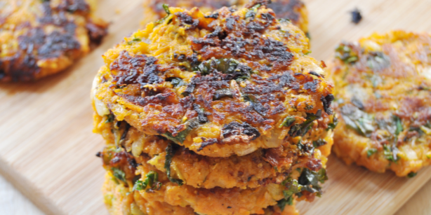 Savory Sweet Potato & Kale Pancakes