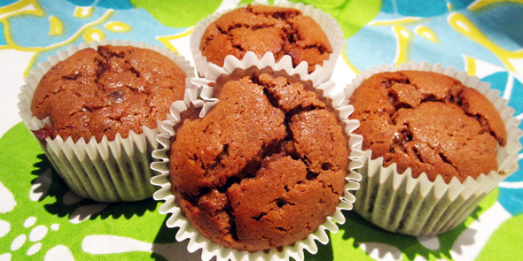 Chocolate Banana Muffins with Chickpea Flour