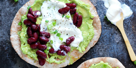 Toasted Avocado & Bean Pitas