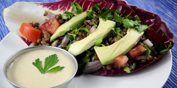 Lentil Salad with Lemon Tahini Dressing