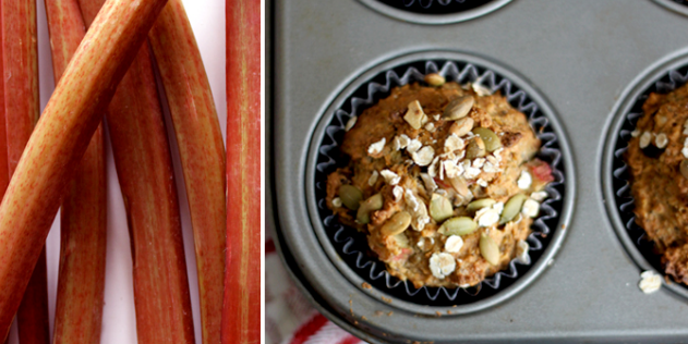 Chia Rhubarb Apricot Muffins