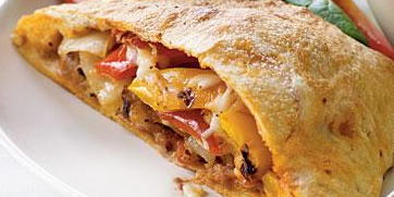 Grilled Pepper, Onion & Sausage Calzones