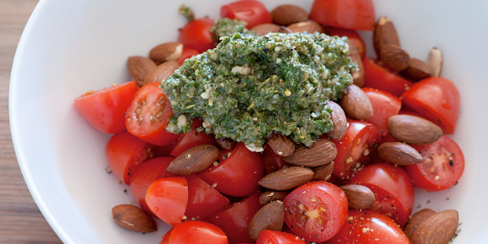 Tomato Almond & Pesto Salad